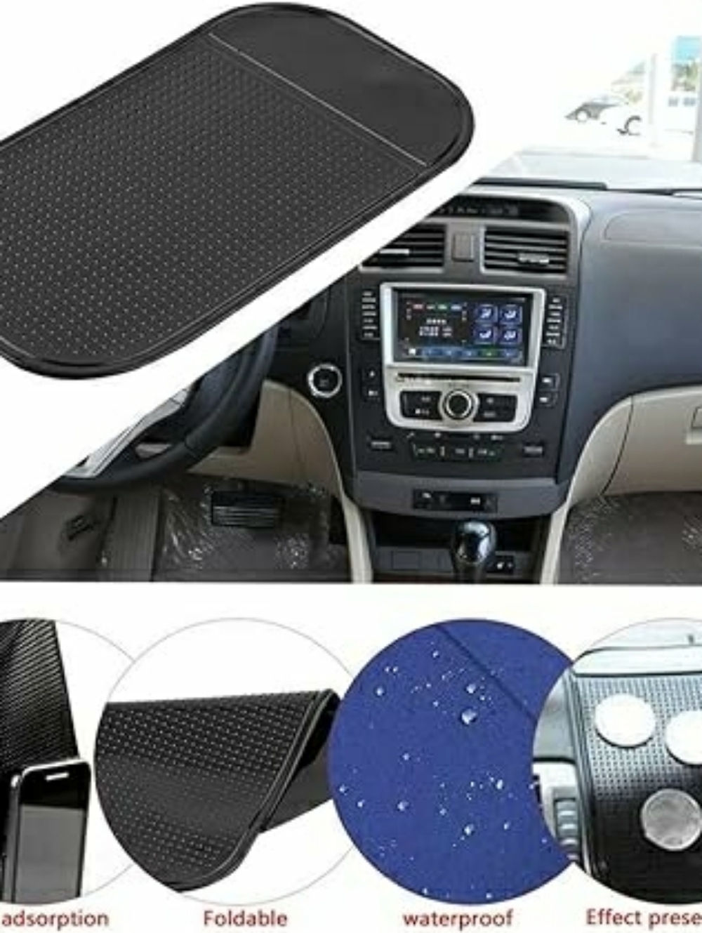 💲4⃣▶▶▶Universal  Aqua Blue  Non-Slip Dashboard Grip Pad for Car